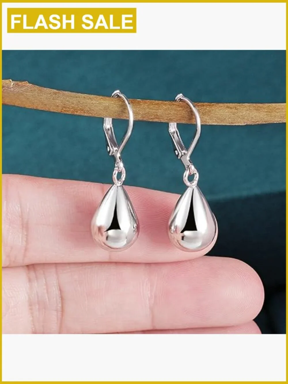 Teardrop Leverback Dangle Earrings Hypoallergenic